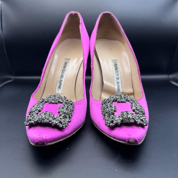 Manolo Blahnik Jewel Pumps 4” in pink. - Picture 10 of 13